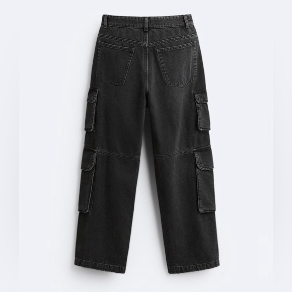 Men’s Zara Utility Cargo Jeans Size 31 - Black - Picture 5 of 15